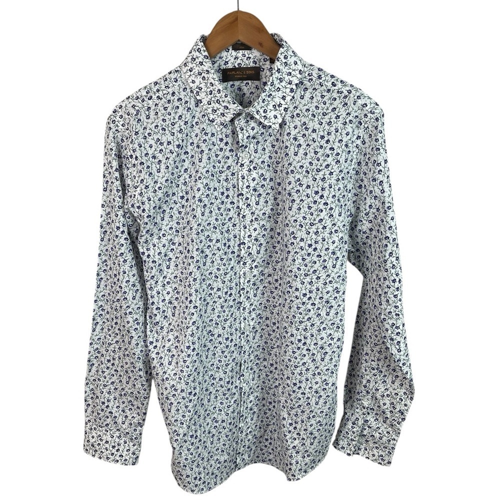 BF785 Men’s Fairlane & Sons SLIM Fit Floral Button Down Shirt L
